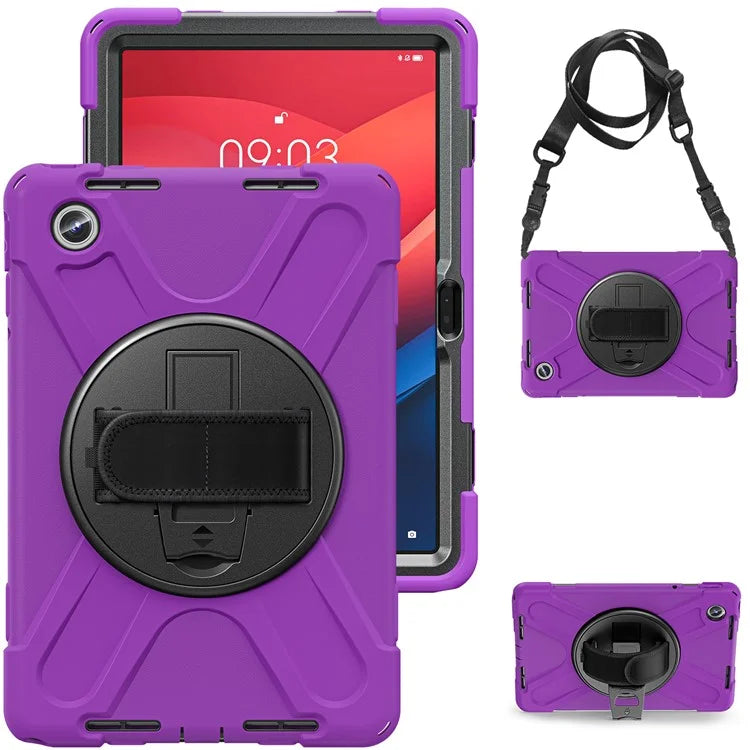 For Lenovo Tab M11 TB-330FU / 331FC / Xiaoxin Pad 11 2024 Case PC+Silicone Tablet Cover with Shoulder Strap