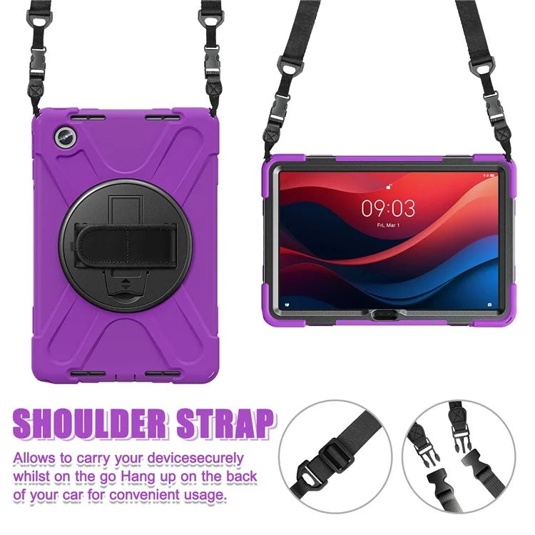 For Lenovo Tab M11 TB-330FU / 331FC / Xiaoxin Pad 11 2024 Case PC+Silicone Tablet Cover with Shoulder Strap