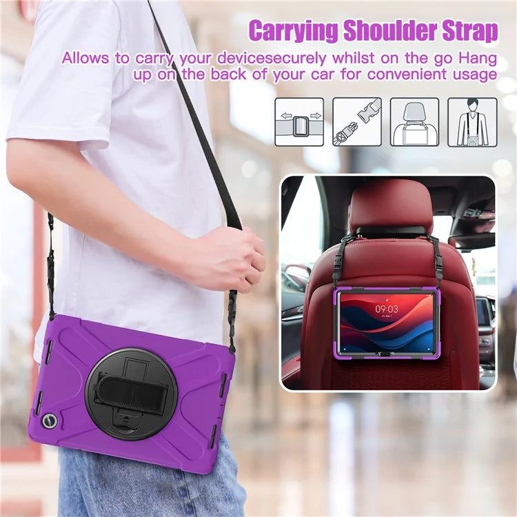 For Lenovo Tab M11 TB-330FU / 331FC / Xiaoxin Pad 11 2024 Case PC+Silicone Tablet Cover with Shoulder Strap