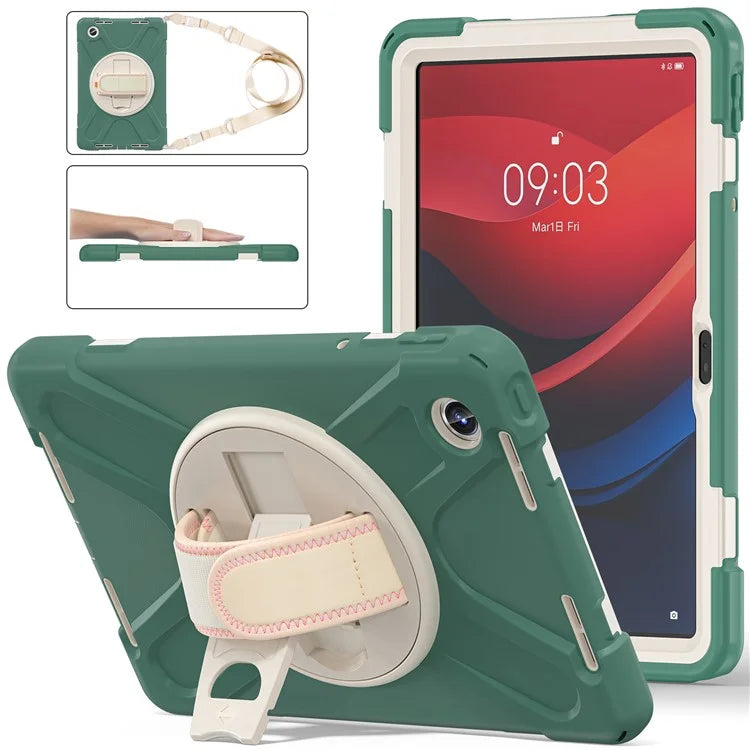 For Lenovo Tab M11 TB-330FU / 331FC / Xiaoxin Pad 11 2024 Case PC+Silicone Tablet Cover with Shoulder Strap