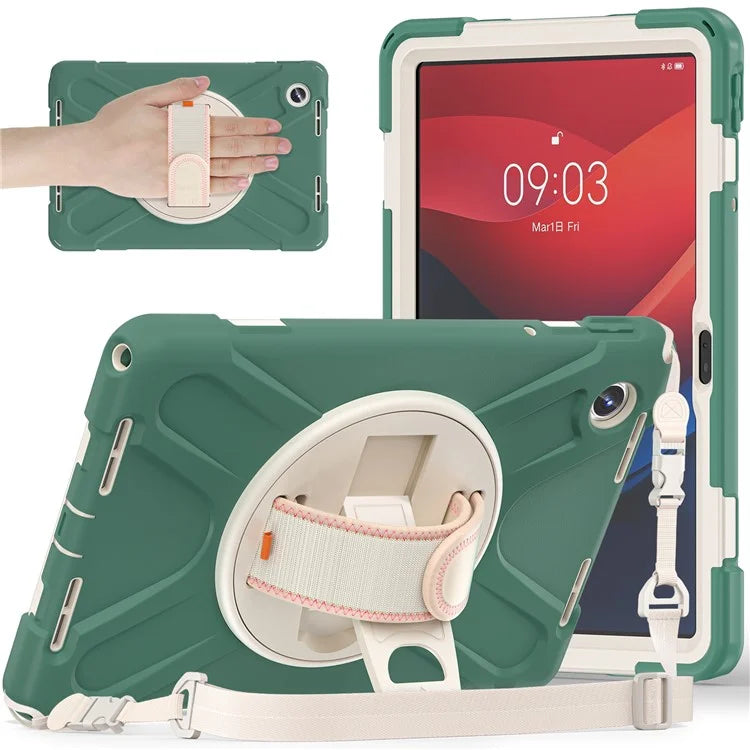 For Lenovo Tab M11 TB-330FU / 331FC / Xiaoxin Pad 11 2024 Case PC+Silicone Tablet Cover with Shoulder Strap