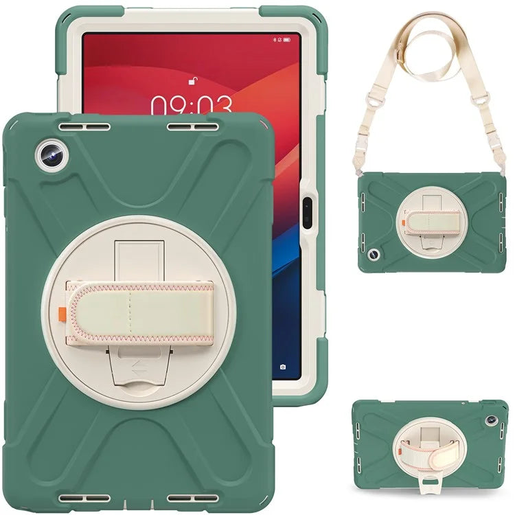 For Lenovo Tab M11 TB-330FU / 331FC / Xiaoxin Pad 11 2024 Case PC+Silicone Tablet Cover with Shoulder Strap