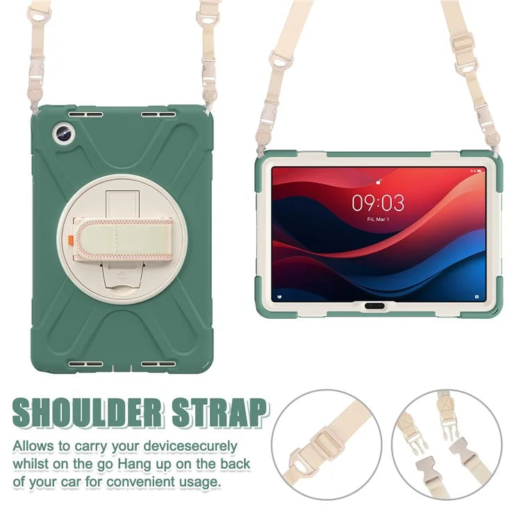 For Lenovo Tab M11 TB-330FU / 331FC / Xiaoxin Pad 11 2024 Case PC+Silicone Tablet Cover with Shoulder Strap