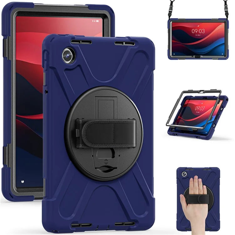 For Lenovo Tab M11 TB-330FU / 331FC / Xiaoxin Pad 11 2024 Case PC+Silicone Tablet Cover with Shoulder Strap