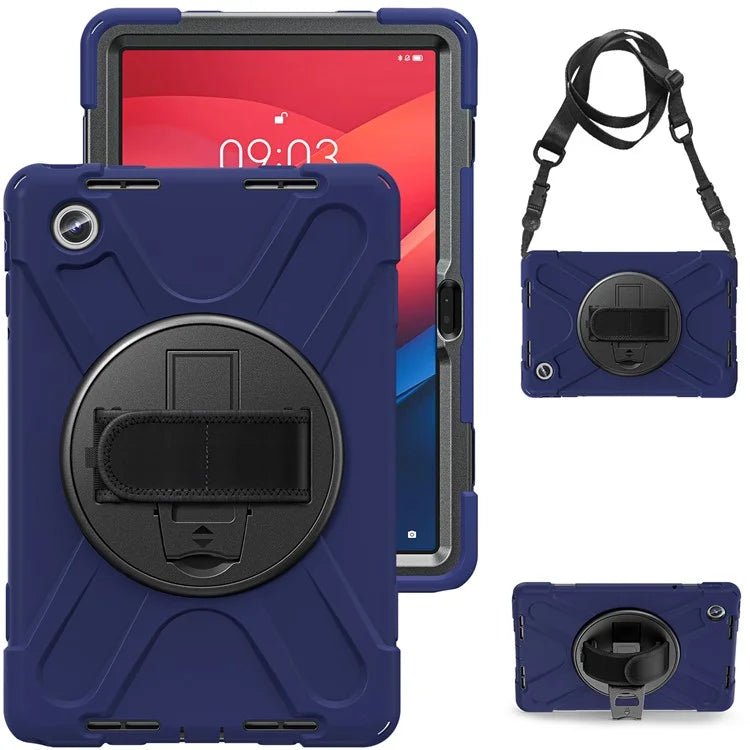 For Lenovo Tab M11 TB-330FU / 331FC / Xiaoxin Pad 11 2024 Case PC+Silicone Tablet Cover with Shoulder Strap