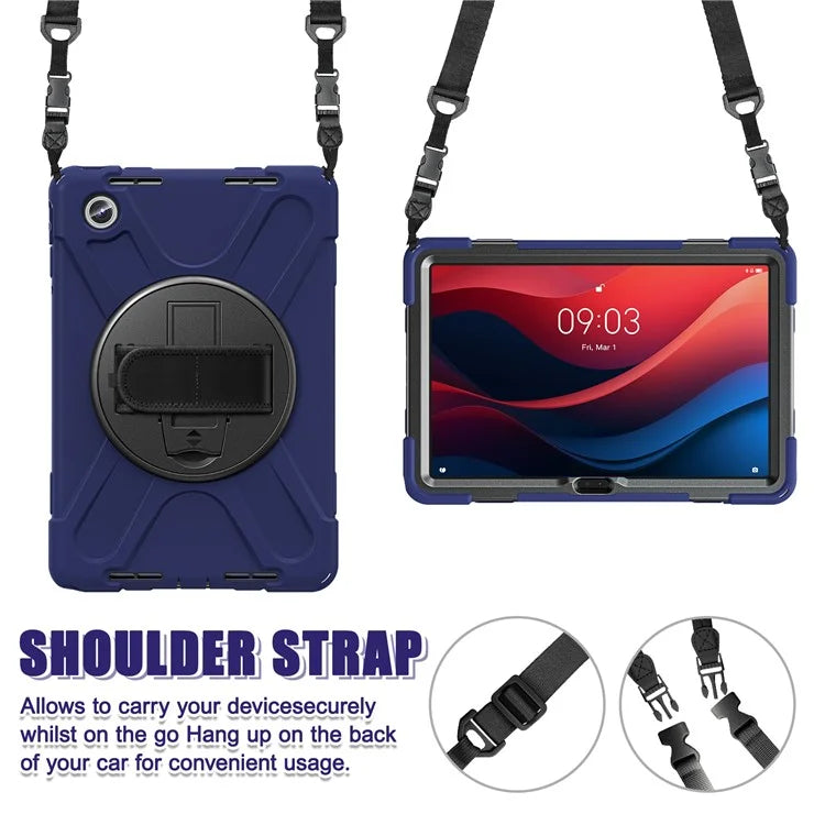 For Lenovo Tab M11 TB-330FU / 331FC / Xiaoxin Pad 11 2024 Case PC+Silicone Tablet Cover with Shoulder Strap