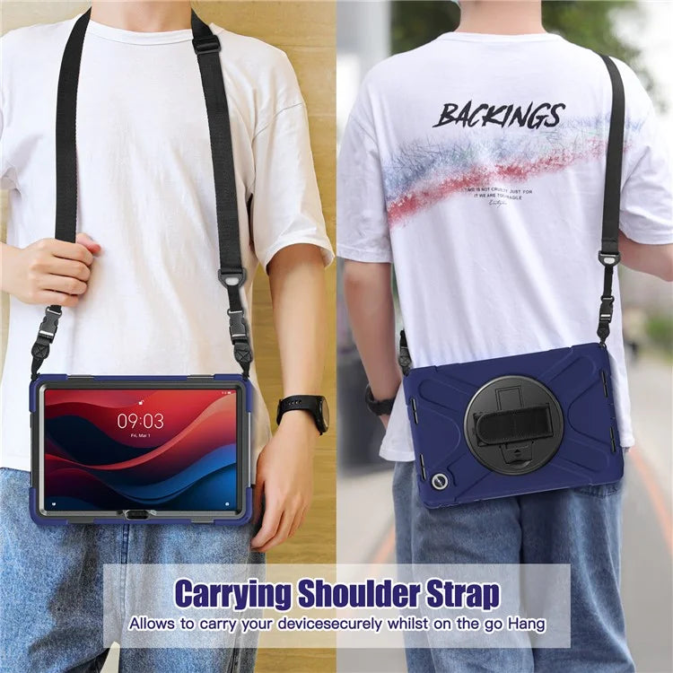 For Lenovo Tab M11 TB-330FU / 331FC / Xiaoxin Pad 11 2024 Case PC+Silicone Tablet Cover with Shoulder Strap