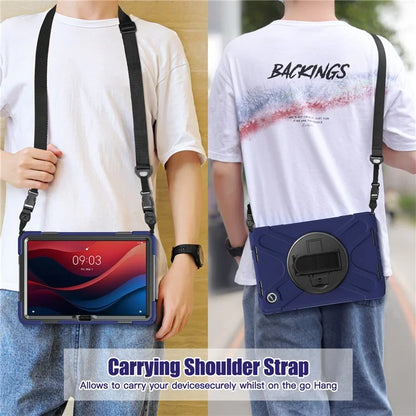 For Lenovo Tab M11 TB-330FU / 331FC / Xiaoxin Pad 11 2024 Case PC+Silicone Tablet Cover with Shoulder Strap