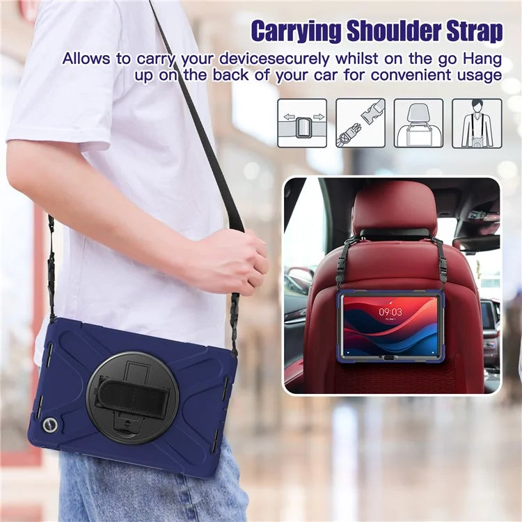 For Lenovo Tab M11 TB-330FU / 331FC / Xiaoxin Pad 11 2024 Case PC+Silicone Tablet Cover with Shoulder Strap
