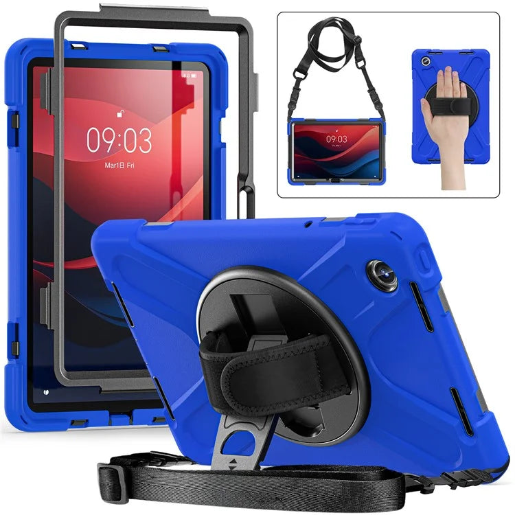 For Lenovo Tab M11 TB-330FU / 331FC / Xiaoxin Pad 11 2024 Case PC+Silicone Tablet Cover with Shoulder Strap