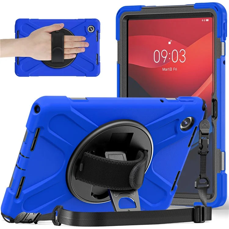 For Lenovo Tab M11 TB-330FU / 331FC / Xiaoxin Pad 11 2024 Case PC+Silicone Tablet Cover with Shoulder Strap