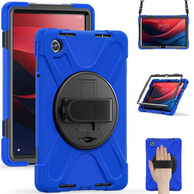 For Lenovo Tab M11 TB-330FU / 331FC / Xiaoxin Pad 11 2024 Case PC+Silicone Tablet Cover with Shoulder Strap