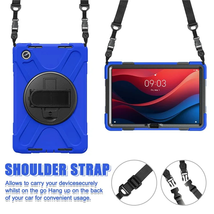 For Lenovo Tab M11 TB-330FU / 331FC / Xiaoxin Pad 11 2024 Case PC+Silicone Tablet Cover with Shoulder Strap