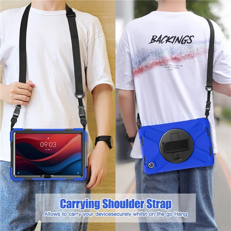 For Lenovo Tab M11 TB-330FU / 331FC / Xiaoxin Pad 11 2024 Case PC+Silicone Tablet Cover with Shoulder Strap
