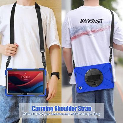 For Lenovo Tab M11 TB-330FU / 331FC / Xiaoxin Pad 11 2024 Case PC+Silicone Tablet Cover with Shoulder Strap