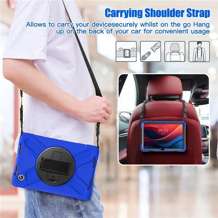 For Lenovo Tab M11 TB-330FU / 331FC / Xiaoxin Pad 11 2024 Case PC+Silicone Tablet Cover with Shoulder Strap