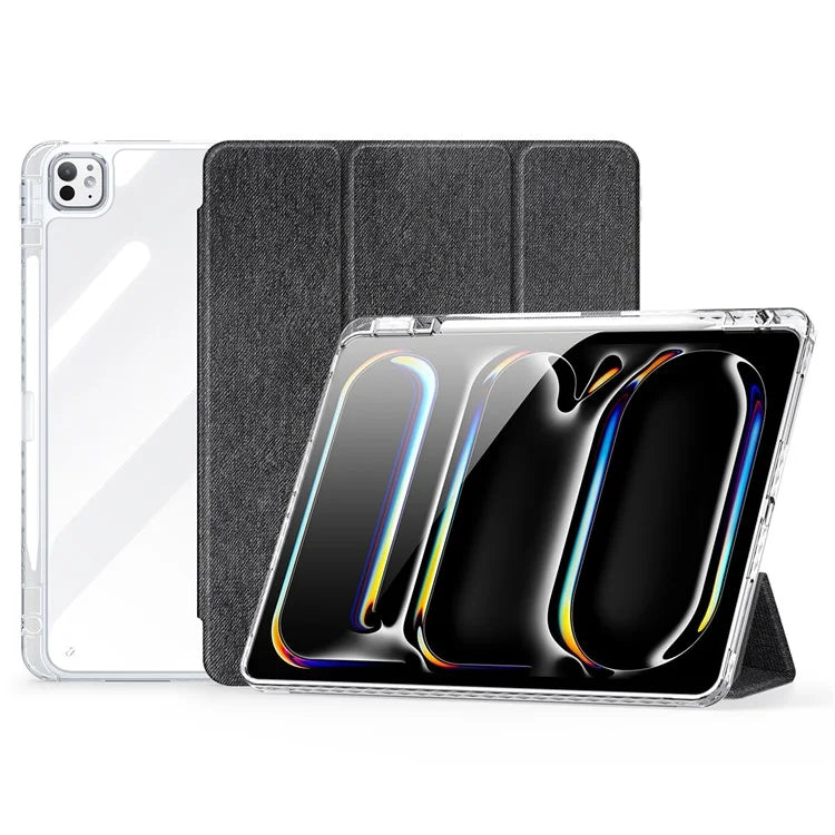 DUX DUCIS Unid Series For iPad Pro 13 (2024) Clear Tablet Case TPU+PC+PU Auto Wake / Sleep Cover with Pen Slot
