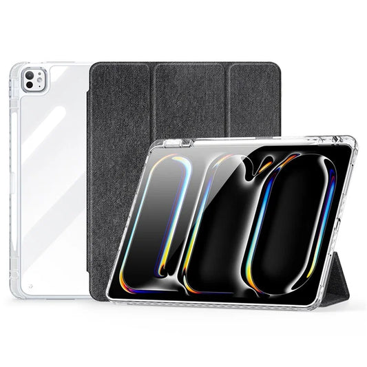 DUX DUCIS Unid Series For iPad Pro 13 (2024) Clear Tablet Case TPU+PC+PU Auto Wake / Sleep Cover with Pen Slot