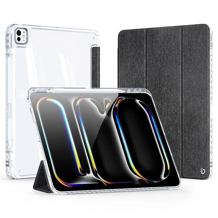 DUX DUCIS Unid Series For iPad Pro 13 (2024) Clear Tablet Case TPU+PC+PU Auto Wake / Sleep Cover with Pen Slot
