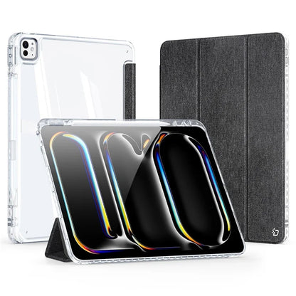 DUX DUCIS Unid Series For iPad Pro 13 (2024) Clear Tablet Case TPU+PC+PU Auto Wake / Sleep Cover with Pen Slot
