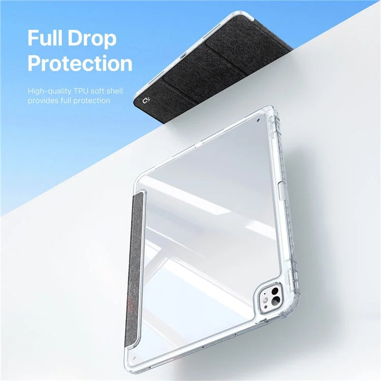 DUX DUCIS Unid Series For iPad Pro 13 (2024) Clear Tablet Case TPU+PC+PU Auto Wake / Sleep Cover with Pen Slot