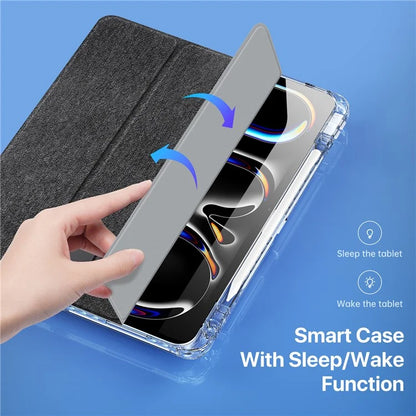 DUX DUCIS Unid Series For iPad Pro 13 (2024) Clear Tablet Case TPU+PC+PU Auto Wake / Sleep Cover with Pen Slot