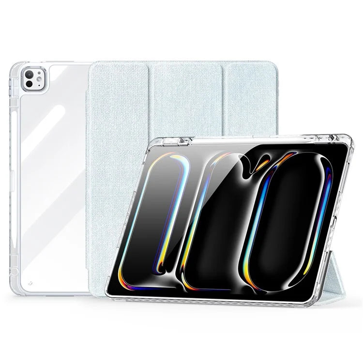DUX DUCIS Unid Series For iPad Pro 13 (2024) Clear Tablet Case TPU+PC+PU Auto Wake / Sleep Cover with Pen Slot