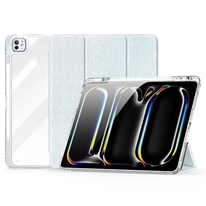 DUX DUCIS Unid Series For iPad Pro 13 (2024) Clear Tablet Case TPU+PC+PU Auto Wake / Sleep Cover with Pen Slot