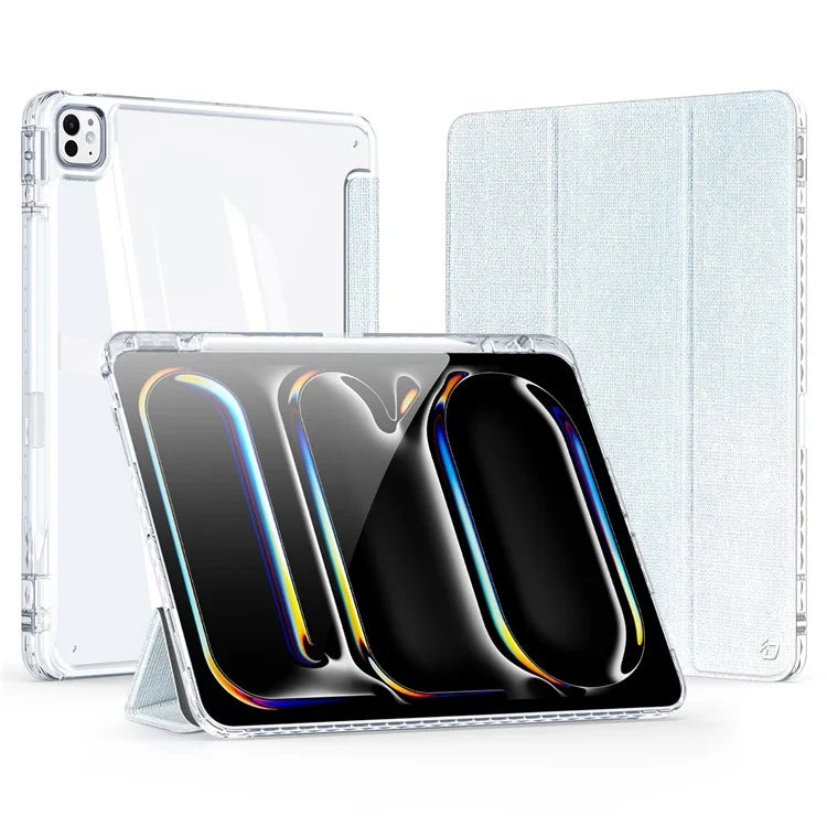DUX DUCIS Unid Series For iPad Pro 13 (2024) Clear Tablet Case TPU+PC+PU Auto Wake / Sleep Cover with Pen Slot