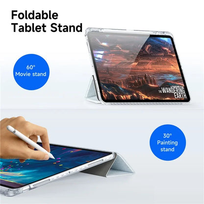 DUX DUCIS Unid Series For iPad Pro 13 (2024) Clear Tablet Case TPU+PC+PU Auto Wake / Sleep Cover with Pen Slot