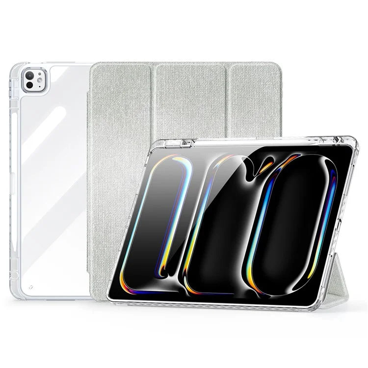 DUX DUCIS Unid Series For iPad Pro 13 (2024) Clear Tablet Case TPU+PC+PU Auto Wake / Sleep Cover with Pen Slot