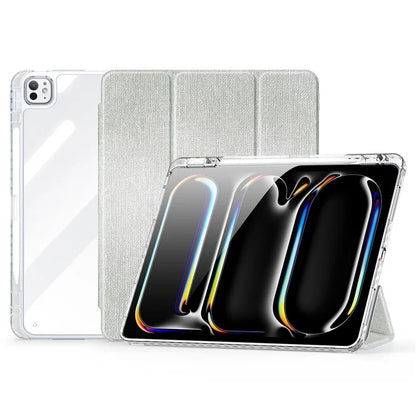 DUX DUCIS Unid Series For iPad Pro 13 (2024) Clear Tablet Case TPU+PC+PU Auto Wake / Sleep Cover with Pen Slot
