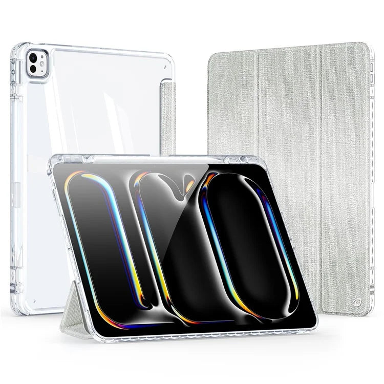 DUX DUCIS Unid Series For iPad Pro 13 (2024) Clear Tablet Case TPU+PC+PU Auto Wake / Sleep Cover with Pen Slot