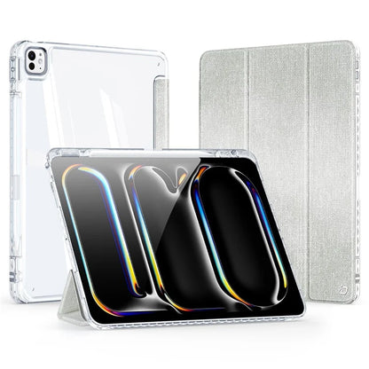 DUX DUCIS Unid Series For iPad Pro 13 (2024) Clear Tablet Case TPU+PC+PU Auto Wake / Sleep Cover with Pen Slot