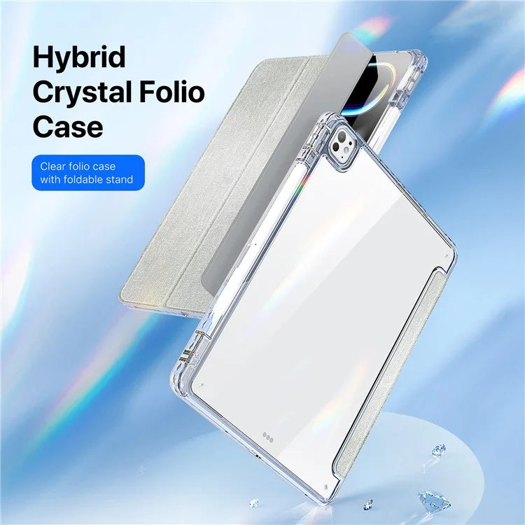 DUX DUCIS Unid Series For iPad Pro 13 (2024) Clear Tablet Case TPU+PC+PU Auto Wake / Sleep Cover with Pen Slot
