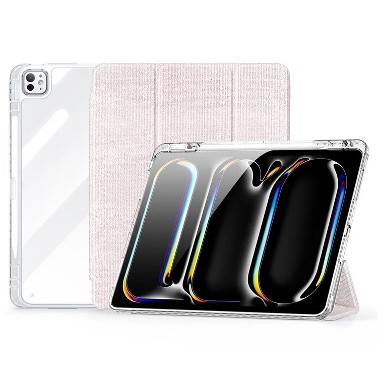 DUX DUCIS Unid Series For iPad Pro 13 (2024) Clear Tablet Case TPU+PC+PU Auto Wake / Sleep Cover with Pen Slot