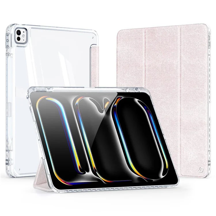 DUX DUCIS Unid Series For iPad Pro 13 (2024) Clear Tablet Case TPU+PC+PU Auto Wake / Sleep Cover with Pen Slot