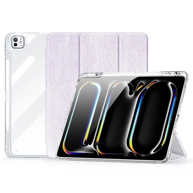 DUX DUCIS Unid Series For iPad Pro 13 (2024) Clear Tablet Case TPU+PC+PU Auto Wake / Sleep Cover with Pen Slot