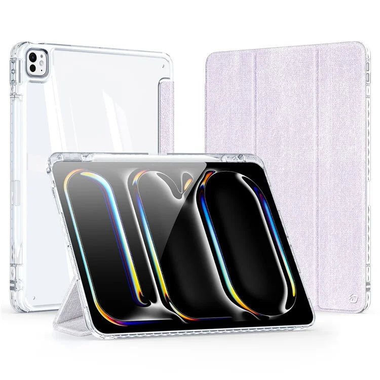 DUX DUCIS Unid Series For iPad Pro 13 (2024) Clear Tablet Case TPU+PC+PU Auto Wake / Sleep Cover with Pen Slot