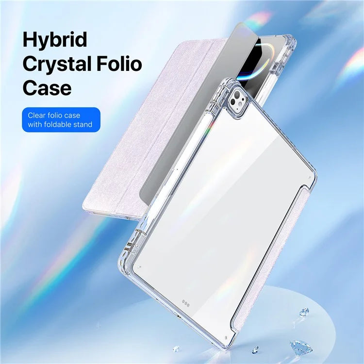 DUX DUCIS Unid Series For iPad Pro 13 (2024) Clear Tablet Case TPU+PC+PU Auto Wake / Sleep Cover with Pen Slot