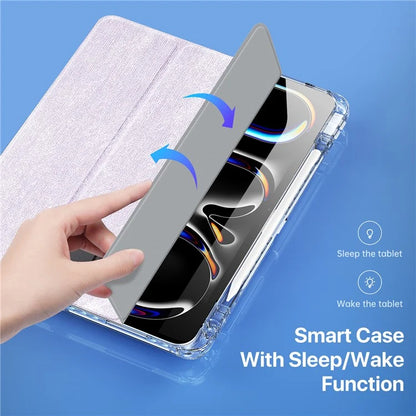DUX DUCIS Unid Series For iPad Pro 13 (2024) Clear Tablet Case TPU+PC+PU Auto Wake / Sleep Cover with Pen Slot