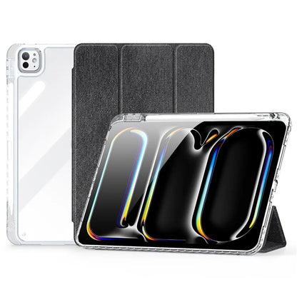 DUX DUCIS Unid Series For iPad Pro 11 (2024) Clear Case TPU+PC+Leather Cover with Auto Wake / Sleep