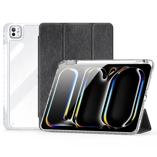 DUX DUCIS Unid Series For iPad Pro 11 (2024) Clear Case TPU+PC+Leather Cover with Auto Wake / Sleep