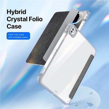 DUX DUCIS Unid Series For iPad Pro 11 (2024) Clear Case TPU+PC+Leather Cover with Auto Wake / Sleep