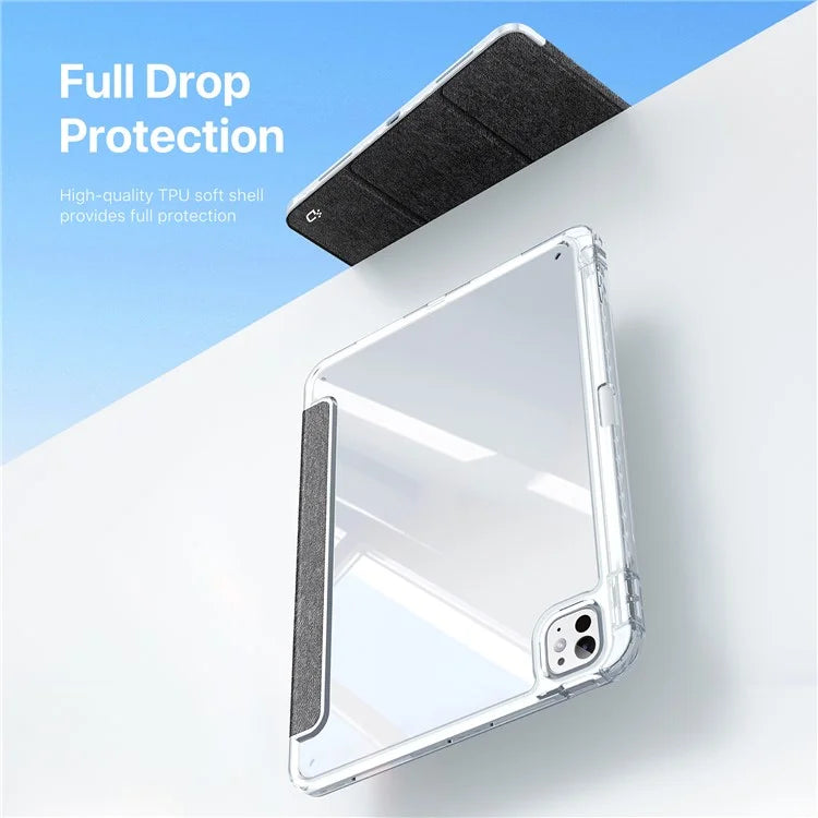 DUX DUCIS Unid Series For iPad Pro 11 (2024) Clear Case TPU+PC+Leather Cover with Auto Wake / Sleep