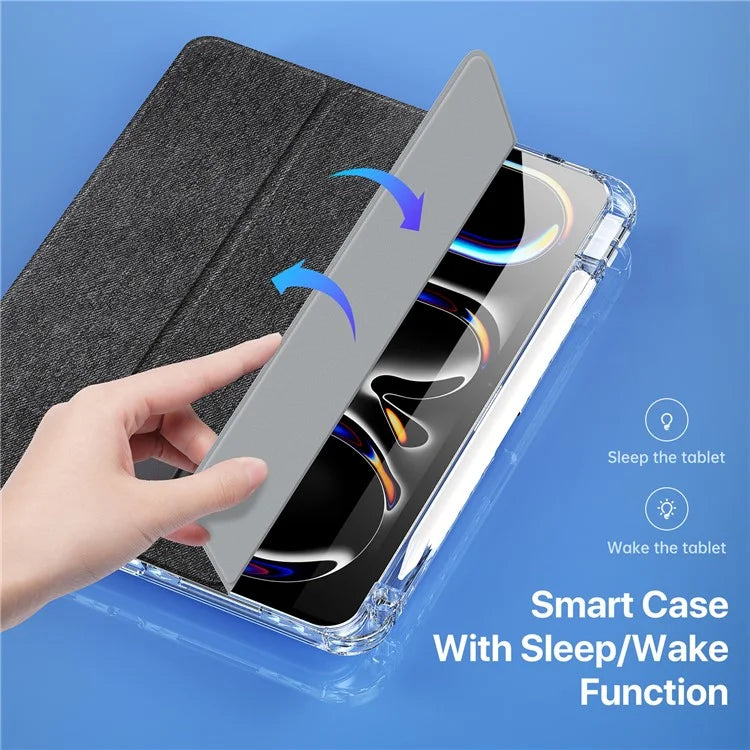 DUX DUCIS Unid Series For iPad Pro 11 (2024) Clear Case TPU+PC+Leather Cover with Auto Wake / Sleep