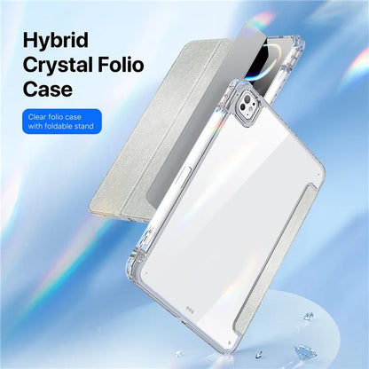 DUX DUCIS Unid Series For iPad Pro 11 (2024) Clear Case TPU+PC+Leather Cover with Auto Wake / Sleep
