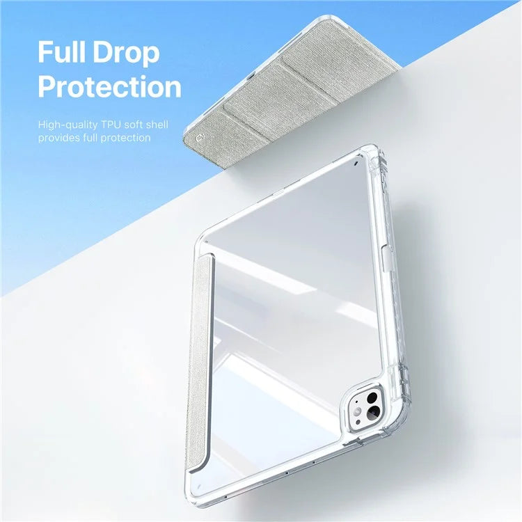 DUX DUCIS Unid Series For iPad Pro 11 (2024) Clear Case TPU+PC+Leather Cover with Auto Wake / Sleep
