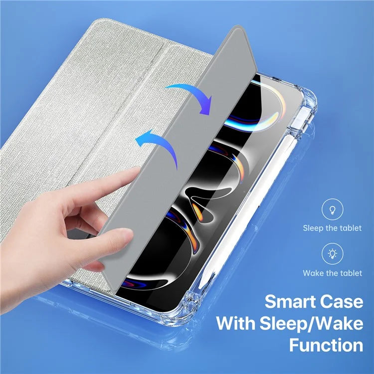 DUX DUCIS Unid Series For iPad Pro 11 (2024) Clear Case TPU+PC+Leather Cover with Auto Wake / Sleep