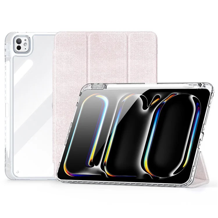 DUX DUCIS Unid Series For iPad Pro 11 (2024) Clear Case TPU+PC+Leather Cover with Auto Wake / Sleep